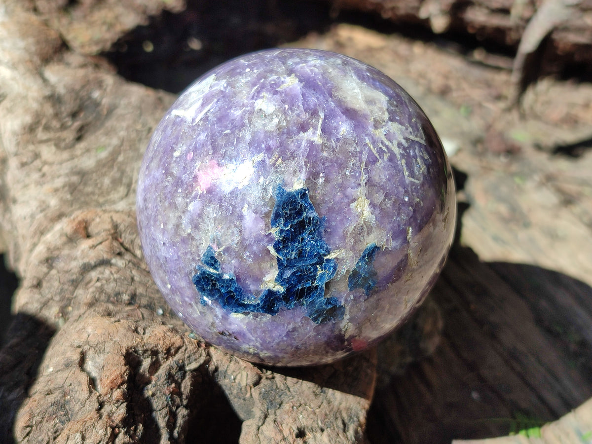 Polished Lepidolite with Pink Rubellite Spheres x 6 From Ambatondrazaka, Madagascar - Toprock Gemstones and Minerals 