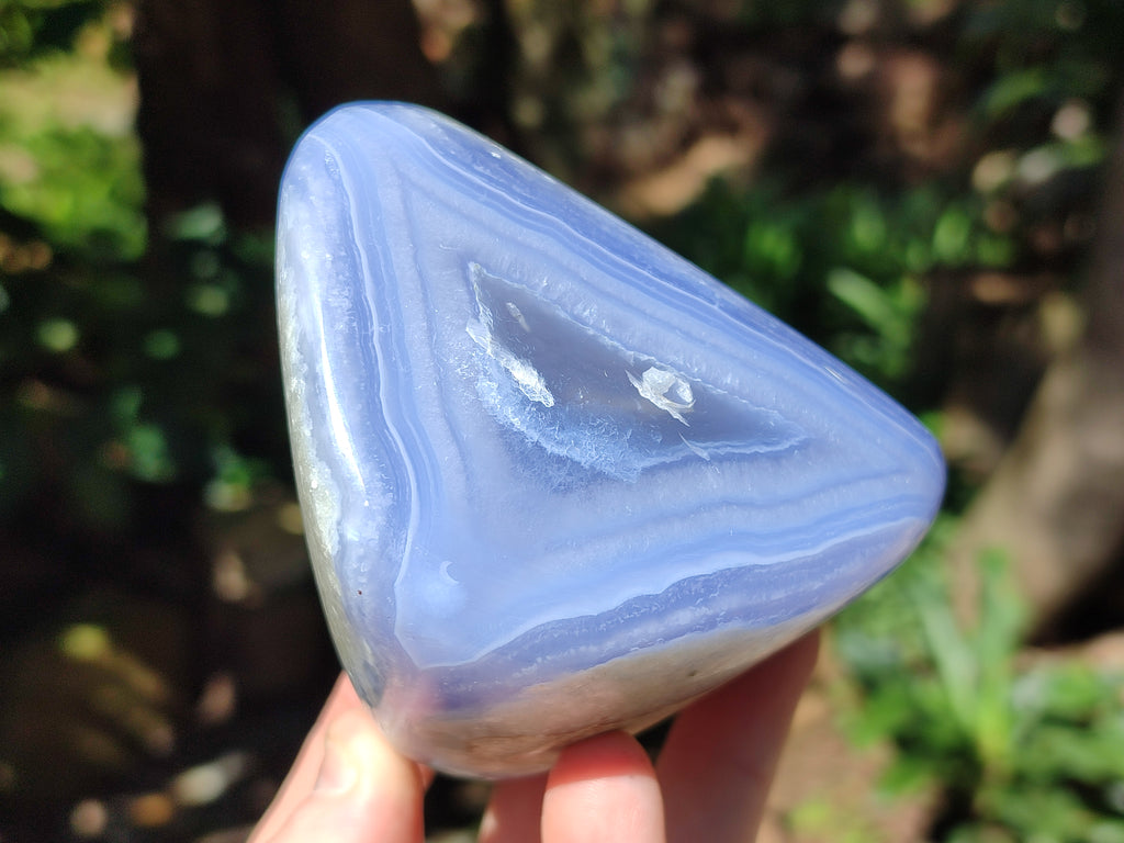 Polished Blue Lace Agate Geodes x 3 From Nsanje, Malawi - Toprock Gemstones and Minerals 