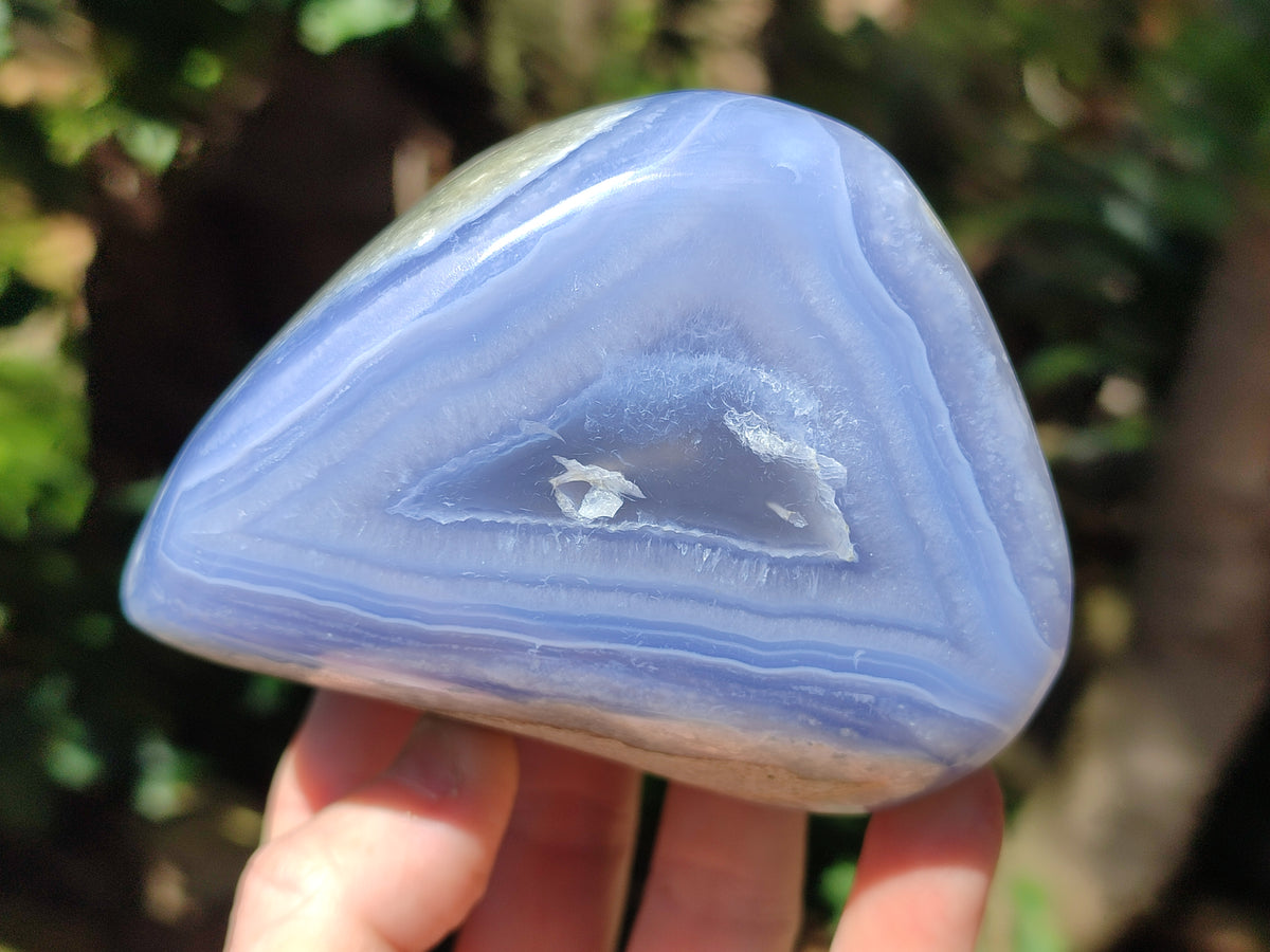 Polished Blue Lace Agate Geodes x 3 From Nsanje, Malawi - Toprock Gemstones and Minerals 