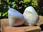 Polished Blue Lace Agate Geodes x 3 From Nsanje, Malawi - Toprock Gemstones and Minerals 