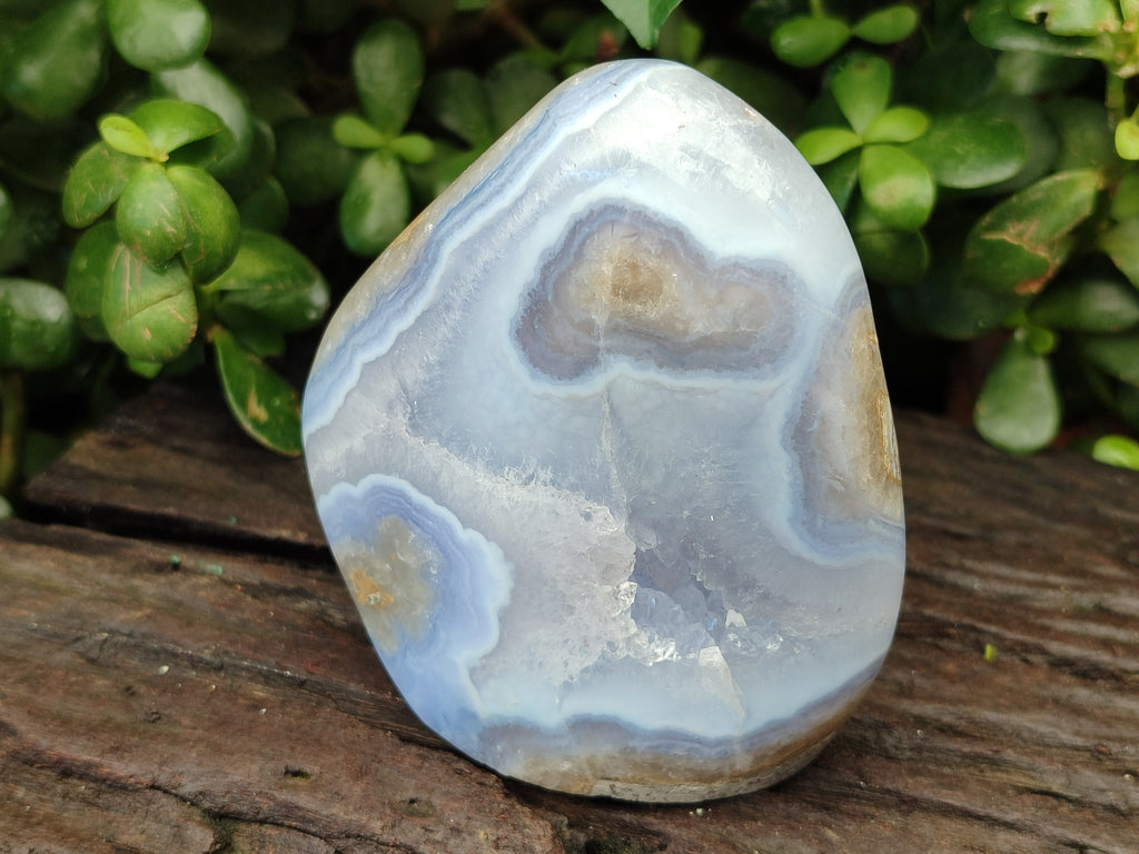 Polished Blue Lace Agate Geodes x 3 From Nsanje, Malawi - Toprock Gemstones and Minerals 
