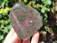 Polished Ruby Corundum In Chrome Verdite Standing Free Forms x 3 From Zimbabwe - Toprock Gemstones and Minerals 