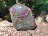 Polished Ruby Corundum In Chrome Verdite Standing Free Forms x 3 From Zimbabwe - Toprock Gemstones and Minerals 