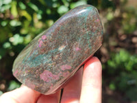 Polished Ruby Corundum In Chrome Verdite Standing Free Forms x 3 From Zimbabwe - Toprock Gemstones and Minerals 