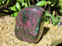Polished Ruby Corundum In Chrome Verdite Standing Free Forms x 3 From Zimbabwe - Toprock Gemstones and Minerals 