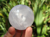 Polished Blue Girasol Rose Quartz Sphere's x 3 From Madagascar