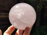 Polished Blue Girasol Rose Quartz Sphere's x 3 From Madagascar