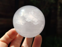 Polished Blue Girasol Rose Quartz Sphere's x 3 From Madagascar