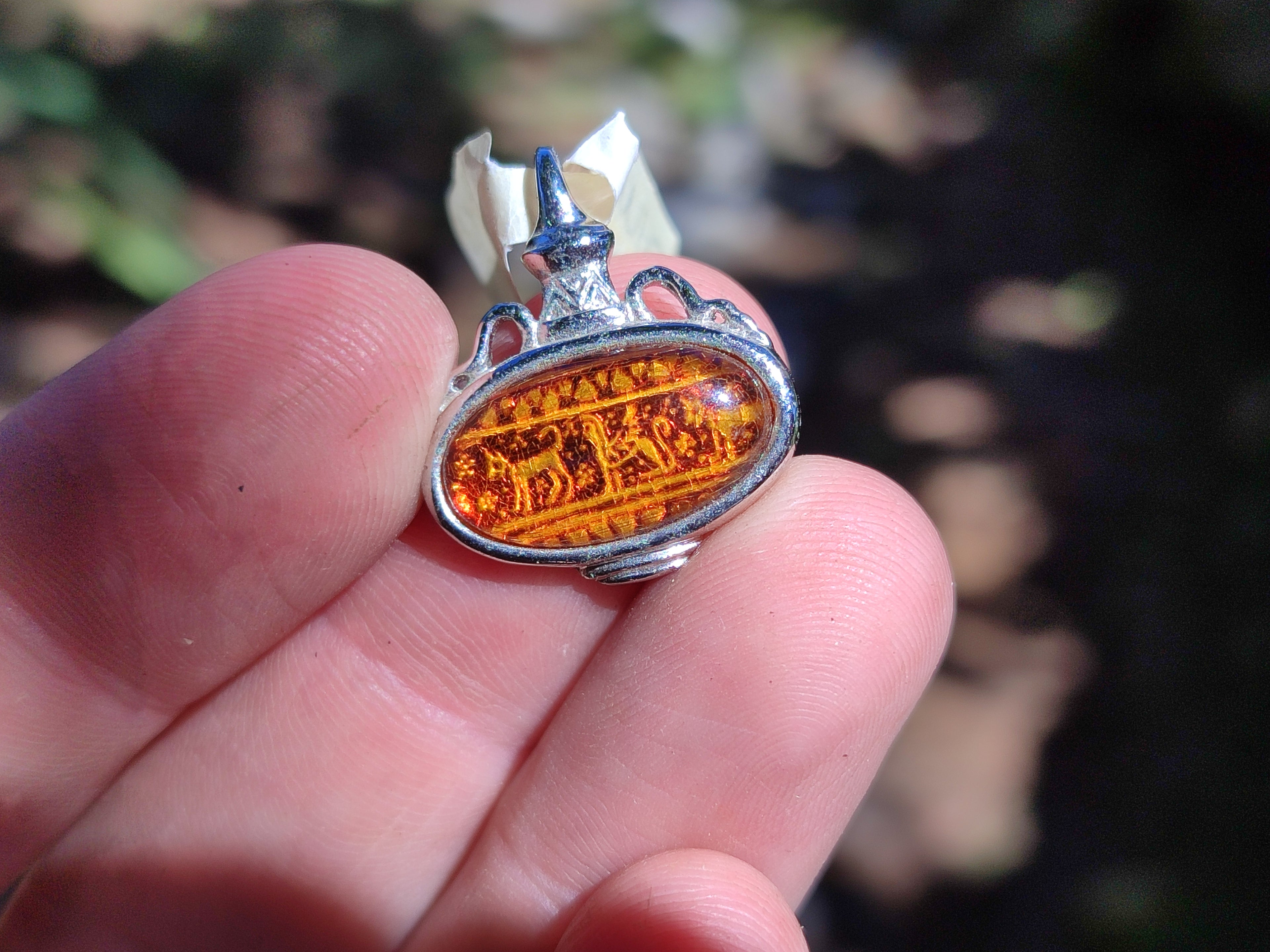 Polished Mixed Baltic Amber Pendants on Sterling Silver x 4 From Poland - Toprock Gemstones and Minerals 