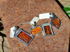 Polished Mixed Baltic Amber Pendants on Sterling Silver x 4 From Poland - Toprock Gemstones and Minerals 