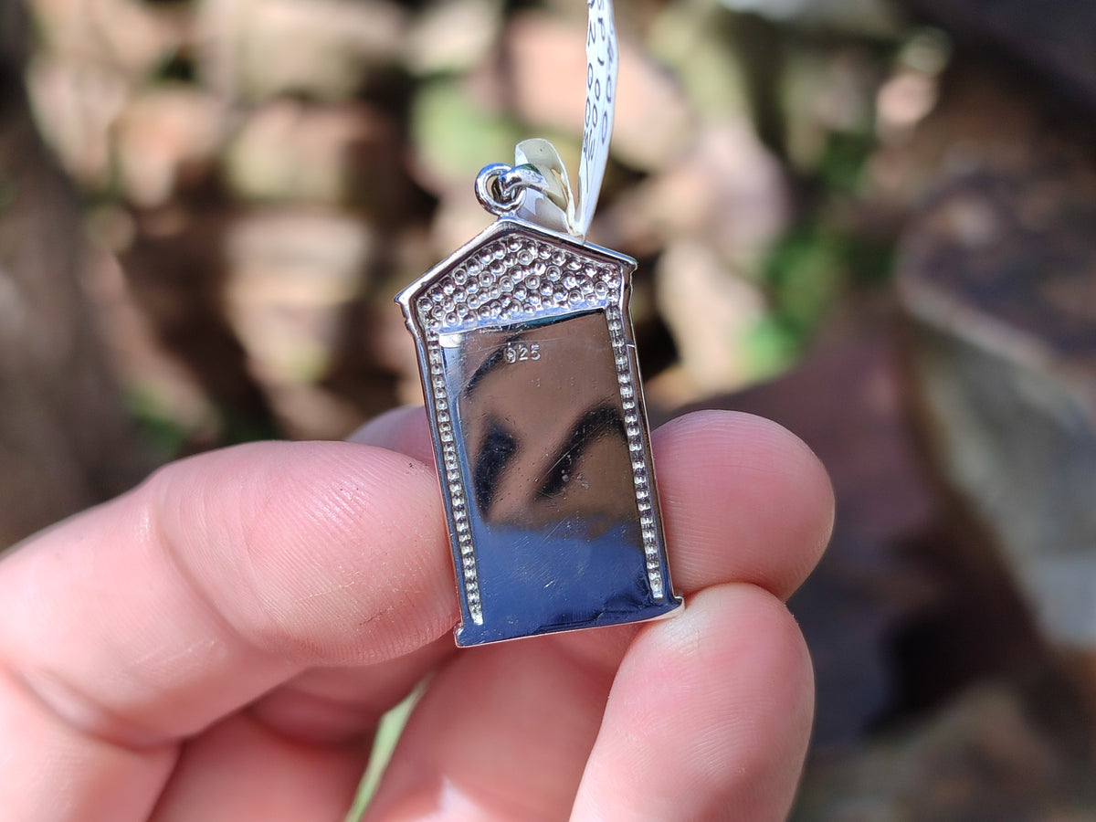 Polished Mixed Baltic Amber Pendants on Sterling Silver x 4 From Poland - Toprock Gemstones and Minerals 