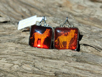 Polished Mixed Baltic Amber Pendants on Sterling Silver x 4 From Poland