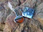 Polished Mixed Baltic Amber Pendants on Sterling Silver x 4 From Poland - Toprock Gemstones and Minerals 