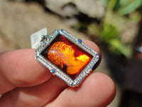 Polished Mixed Baltic Amber Pendants on Sterling Silver x 3 From Poland