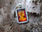 Polished Mixed Baltic Amber Pendants on Sterling Silver x 3 From Poland - Toprock Gemstones and Minerals 