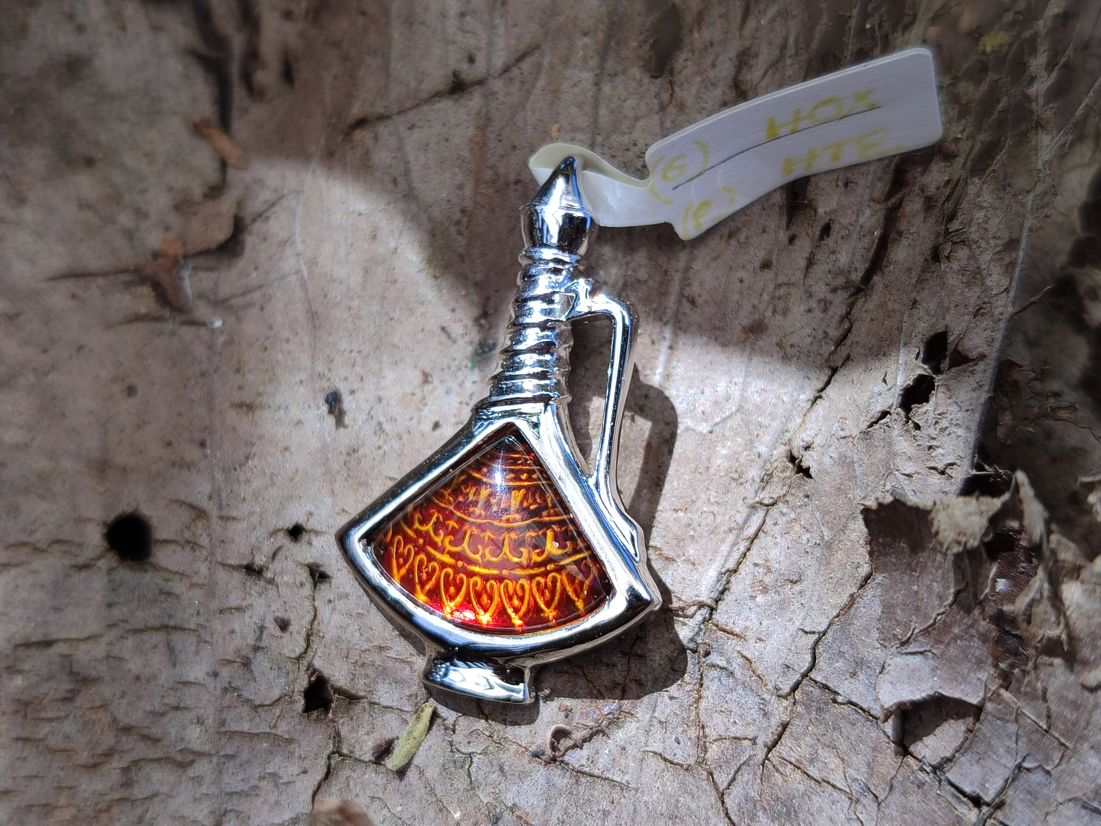 Polished Mixed Baltic Amber Pendants on Sterling Silver x 3 From Poland - Toprock Gemstones and Minerals 