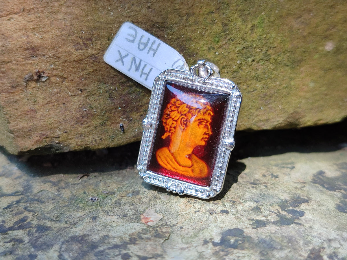 Polished Mixed Baltic Amber Pendants on Sterling Silver x 3 From Poland - Toprock Gemstones and Minerals 