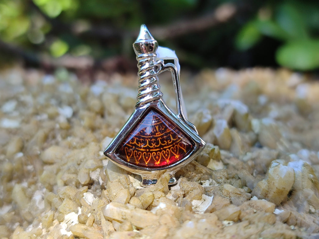 Polished Mixed Baltic Amber Pendants on Sterling Silver x 3 From Poland - Toprock Gemstones and Minerals 