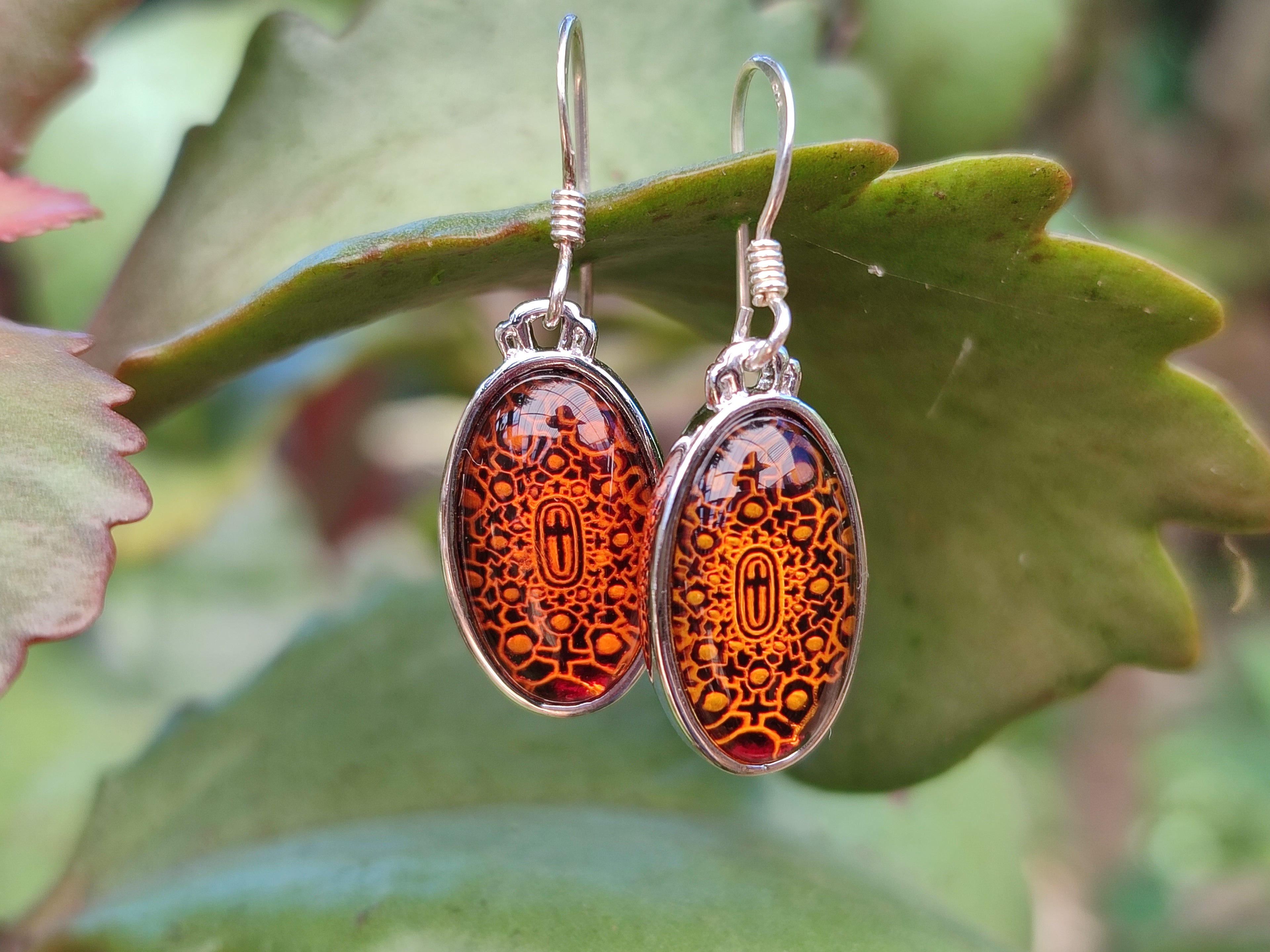 Polished Mixed Baltic Amber Earring and Pendant Sets on Sterling Silver x 7 From Poland - Toprock Gemstones and Minerals 