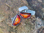 Polished Mixed Baltic Amber Pendants on Sterling Silver x 5 From Poland - Toprock Gemstones and Minerals 