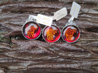 Polished Baltic Amber Buffalo Pendants on Sterling Silver x 4 From Poland