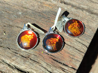 Polished Baltic Amber Buffalo Pendants on Sterling Silver x 4 From Poland