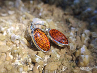 Polished Mixed Baltic Amber Earring and Pendant Sets on Sterling Silver x 3 Sets From Poland