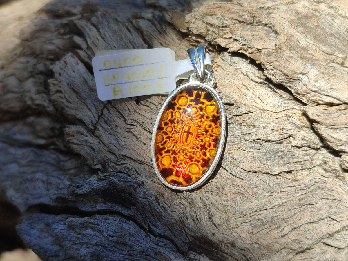 Polished Mixed Baltic Amber Earring and Pendant Sets on Sterling Silver x 3 Sets From Poland - Toprock Gemstones and Minerals 