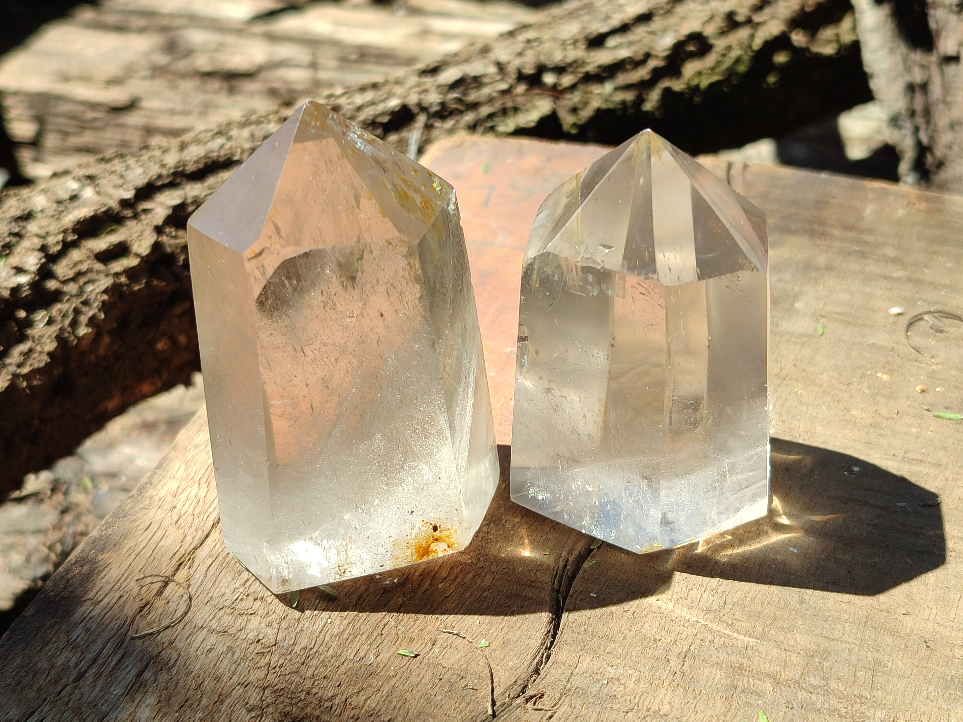 Polished Clear and Smokey Quartz Crystals x 6 From Madagascar - Toprock Gemstones and Minerals 