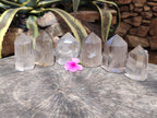 Polished Clear and Smokey Quartz Crystals x 6 From Madagascar - Toprock Gemstones and Minerals 