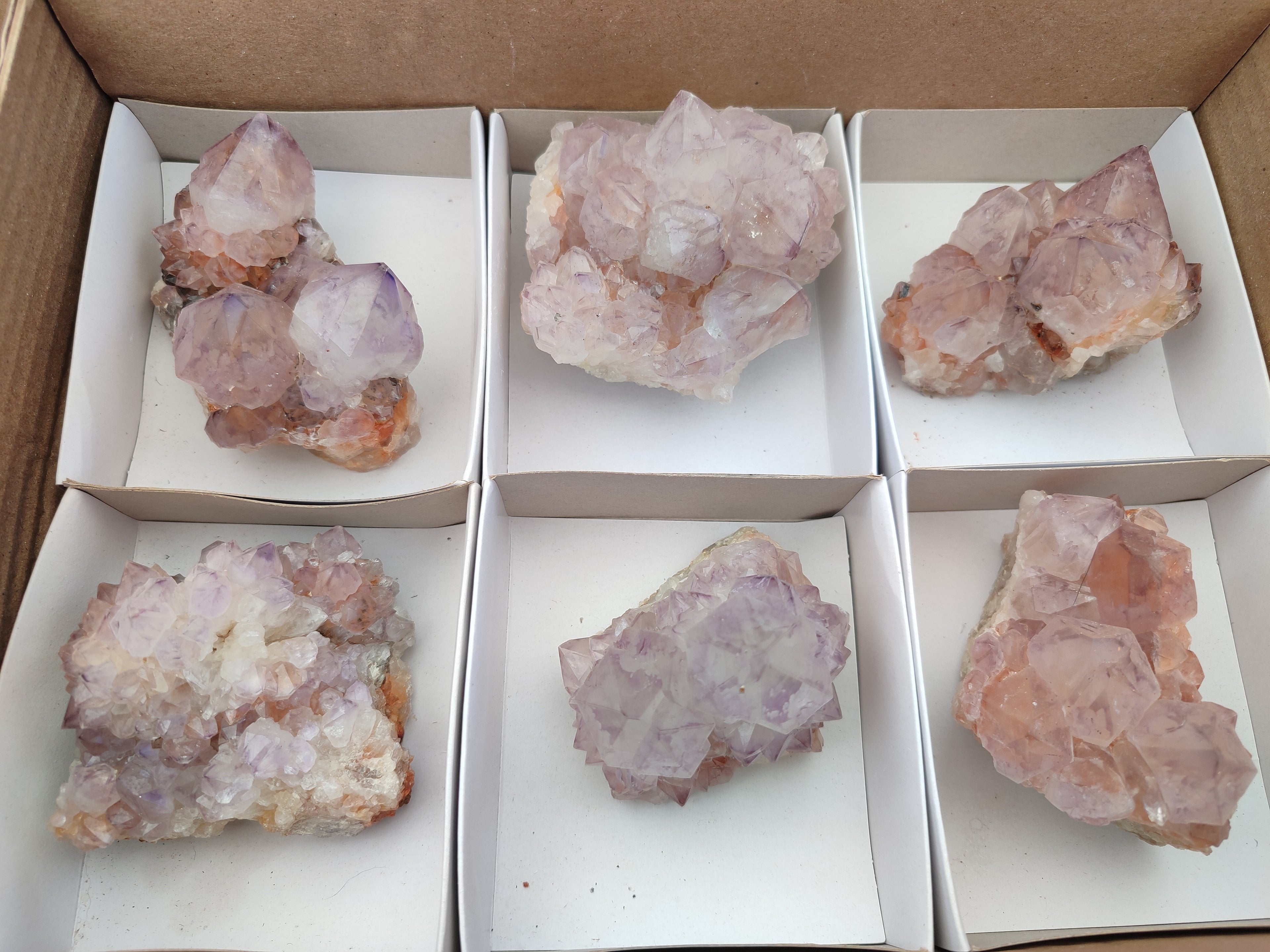 Natural Dark Amethyst Spirit Quartz Clusters x 6 From Boekenhouthoek, South Africa - Toprock Gemstones and Minerals 