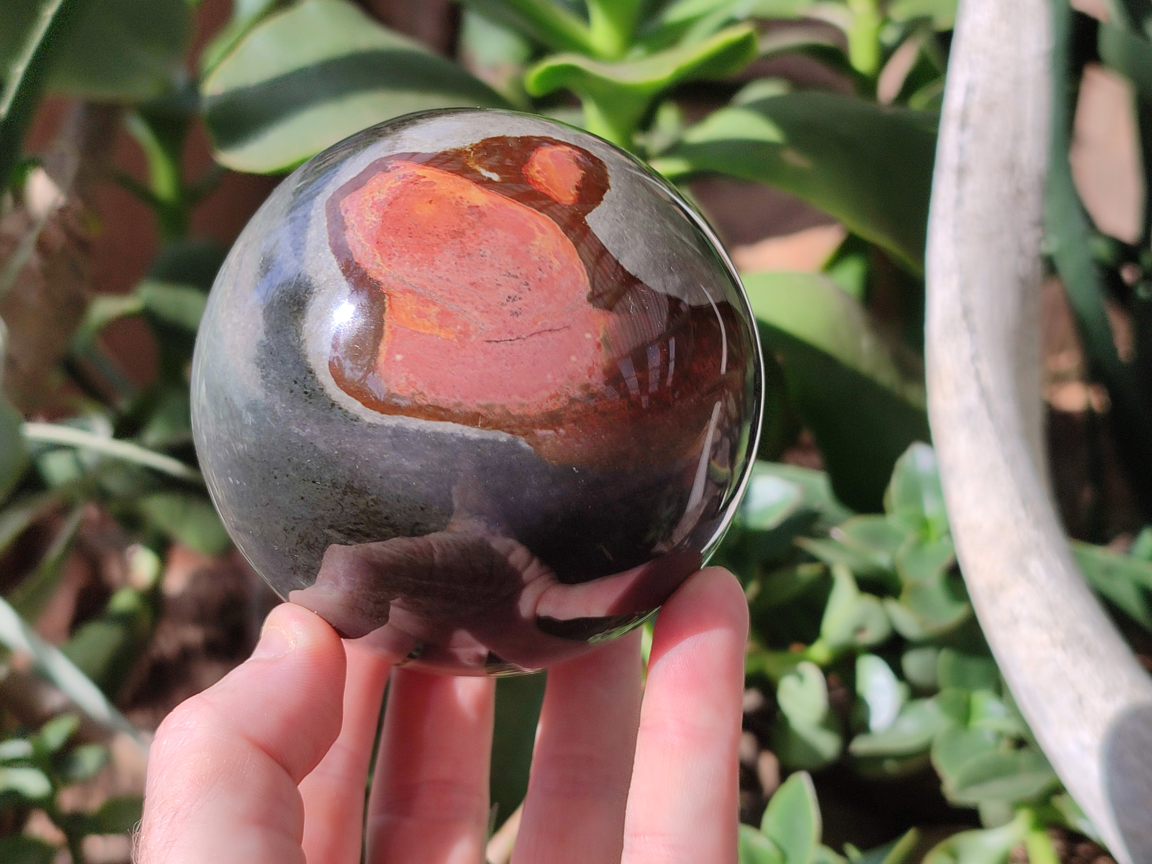 Polished Polychrome Jasper Spheres x 2 From Northwest Coast, Madagascar - Toprock Gemstones and Minerals 