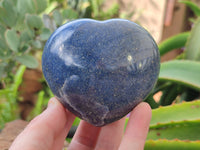 Polished Lazulite Hearts x 6 From Madagascar