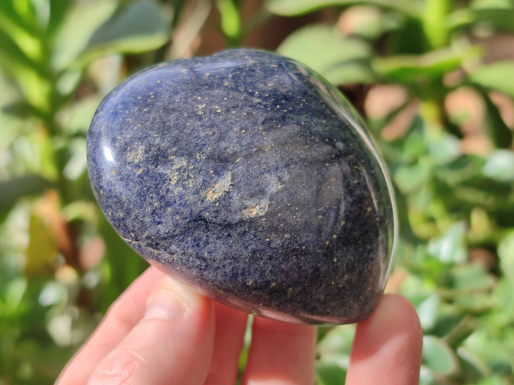 Polished Lazulite Hearts x 6 From Madagascar - Toprock Gemstones and Minerals 
