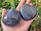 Polished Lazulite Hearts x 6 From Madagascar - Toprock Gemstones and Minerals 
