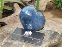 Polished Lazulite Hearts x 6 From Madagascar