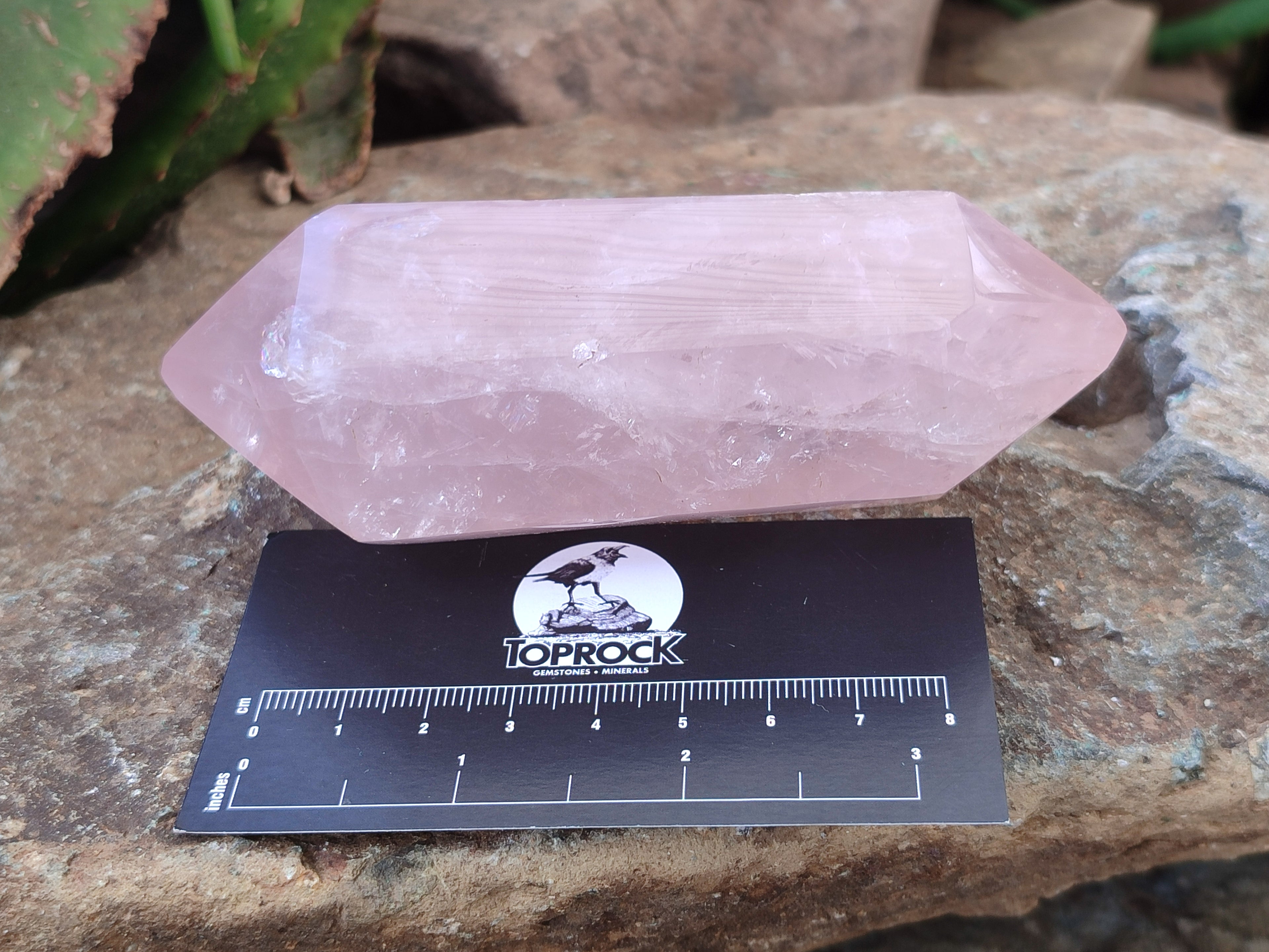 Polished Double Terminated Rose Quartz Points x 6 From Ambatondrazaka, Madagascar - Toprock Gemstones and Minerals 