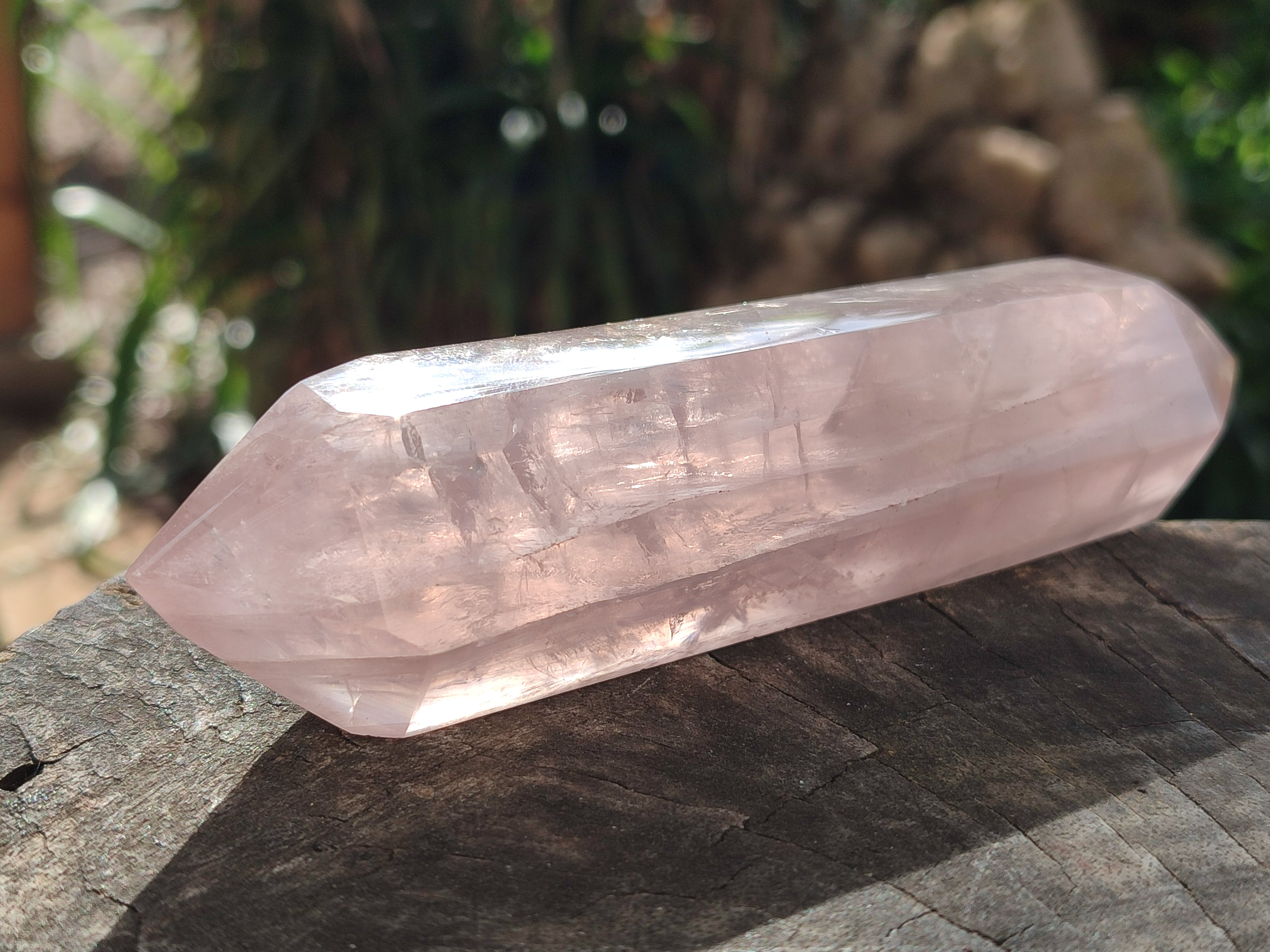 Polished Double Terminated Rose Quartz Points x 6 From Ambatondrazaka, Madagascar - Toprock Gemstones and Minerals 