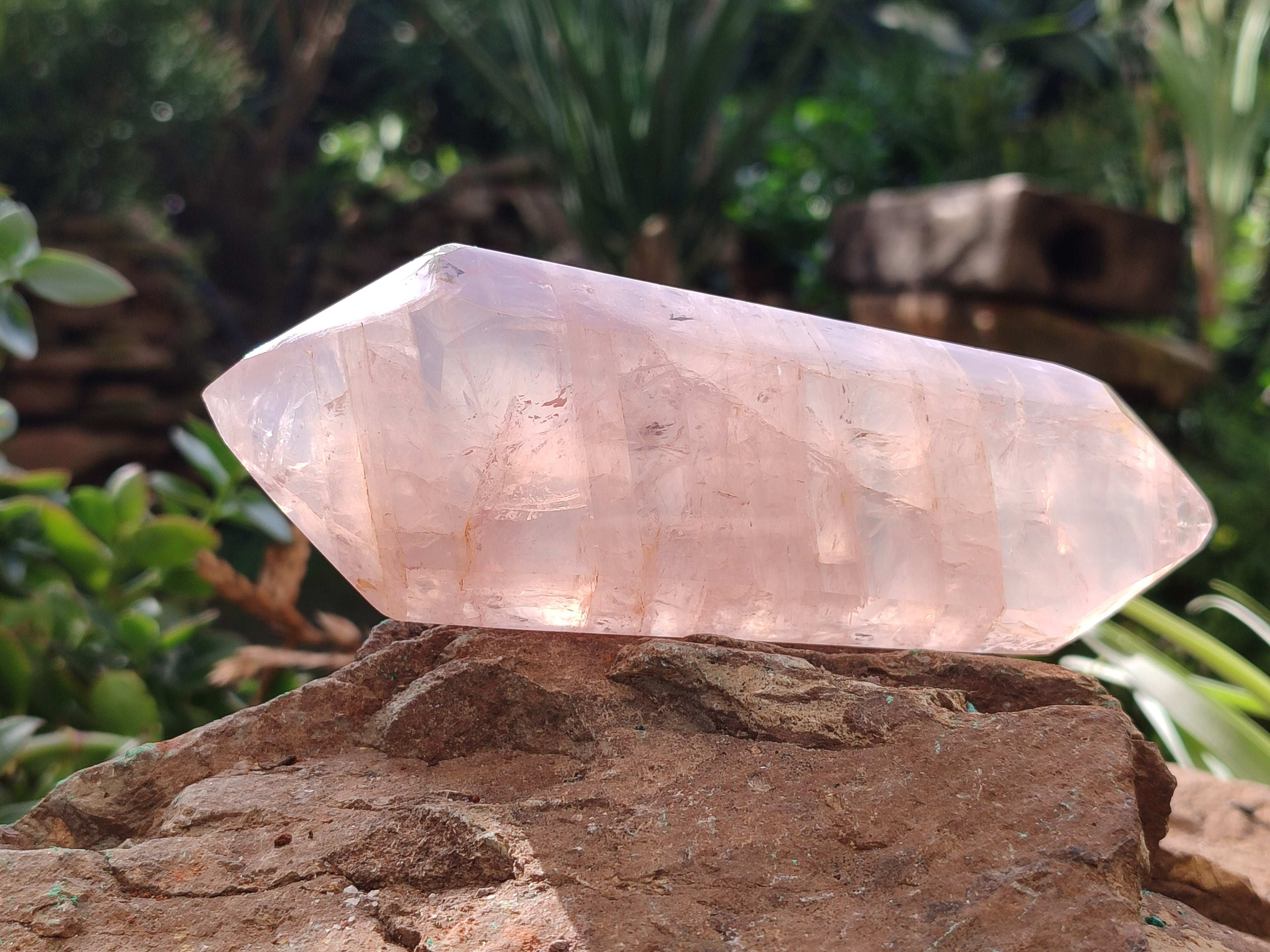 Polished Double Terminated Rose Quartz Points x 6 From Ambatondrazaka, Madagascar - Toprock Gemstones and Minerals 