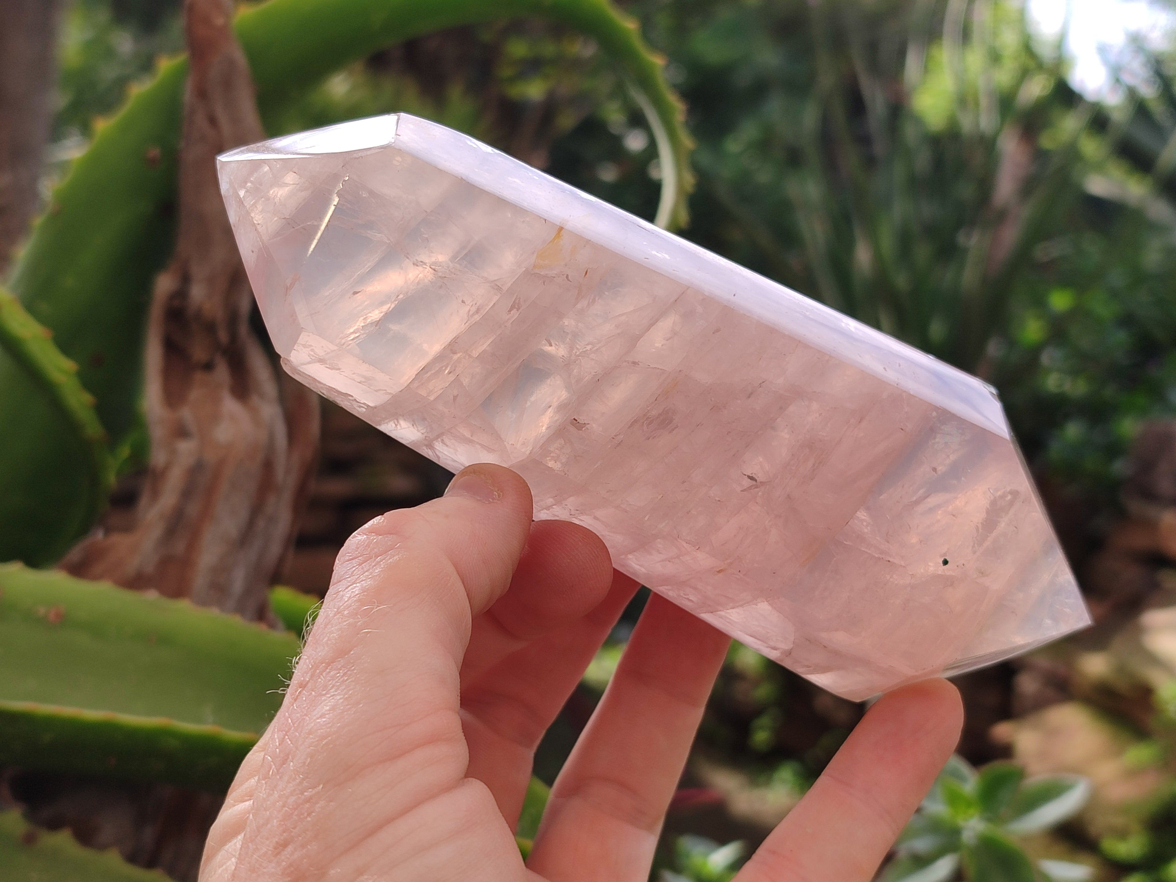 Polished Double Terminated Rose Quartz Points x 6 From Ambatondrazaka, Madagascar - Toprock Gemstones and Minerals 