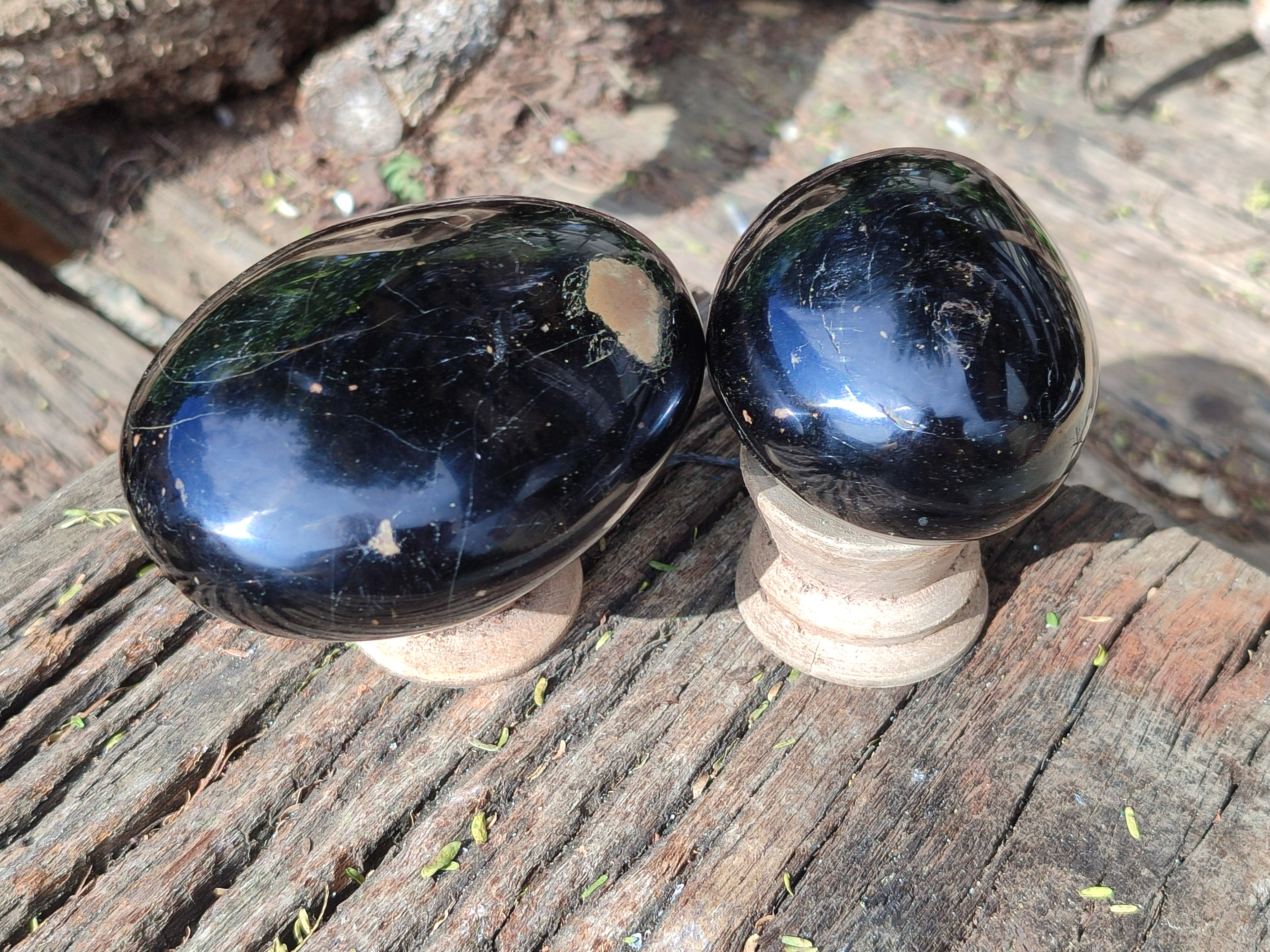 Polished Black Tourmaline Free Form x 4 From Madagascar - Toprock Gemstones and Minerals 