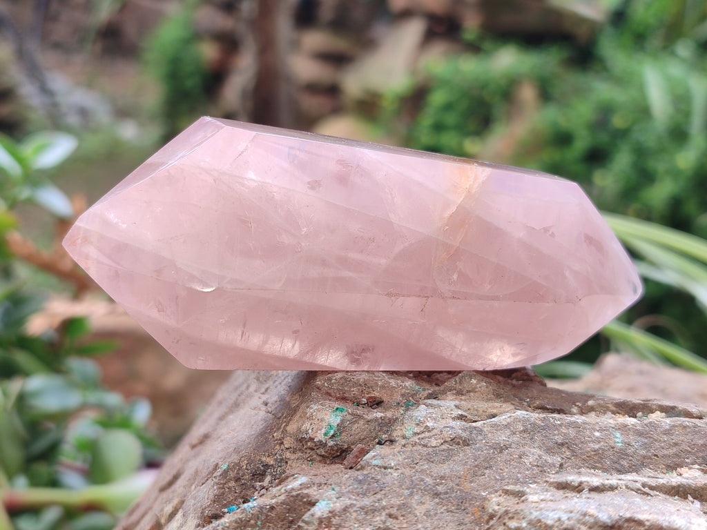 Polished Double Terminated Rose Quartz Points x 6 From Ambatondrazaka, Madagascar - Toprock Gemstones and Minerals 