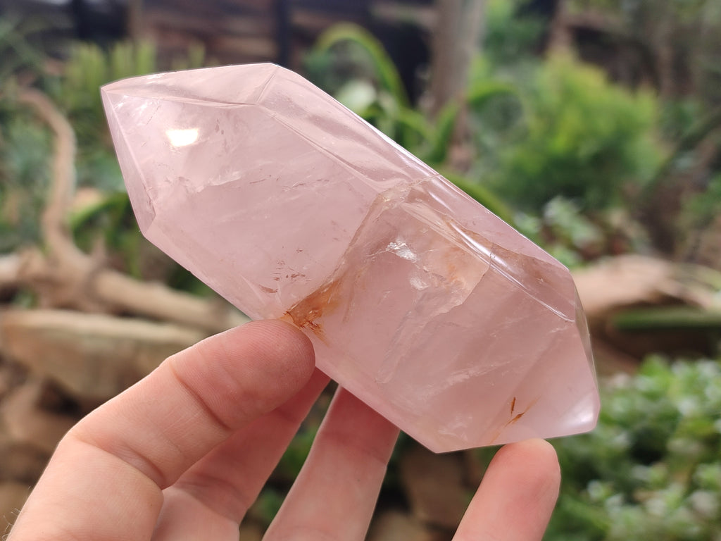 Polished Double Terminated Rose Quartz Points x 6 From Ambatondrazaka, Madagascar - Toprock Gemstones and Minerals 