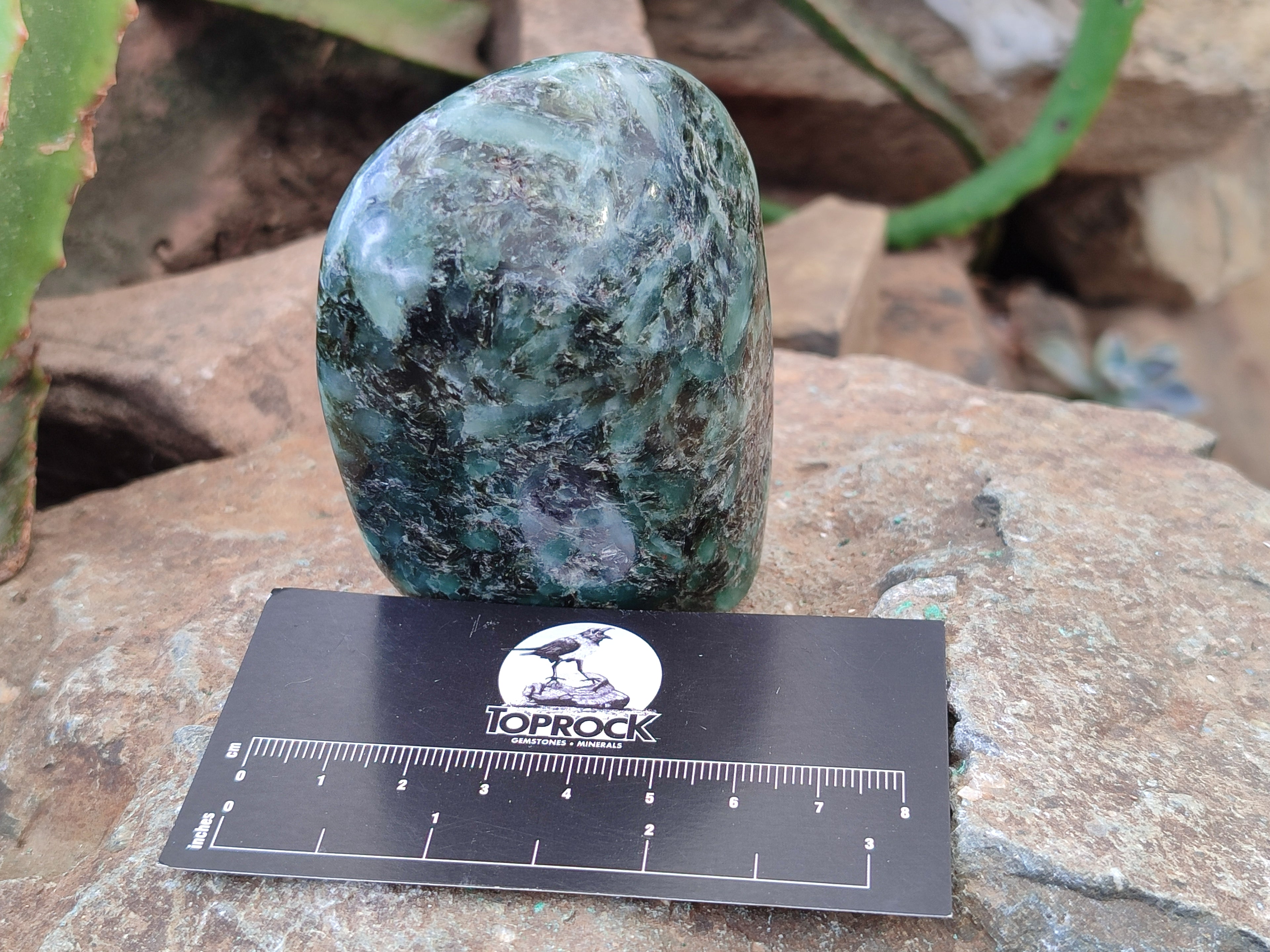 Polished Emerald Mica In Matrix Standing Free Forms x 4 From Mutoko, Zimbabwe - Toprock Gemstones and Minerals 