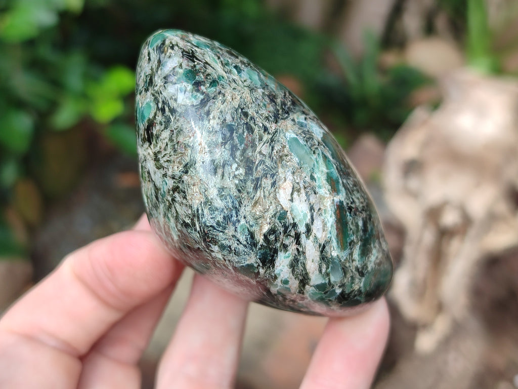 Polished Emerald Mica In Matrix Standing Free Forms x 4 From Mutoko, Zimbabwe - Toprock Gemstones and Minerals 