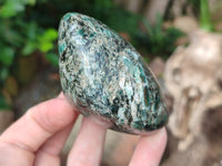 Polished Emerald Mica In Matrix Standing Free Forms x 4 From Mutoko, Zimbabwe - Toprock Gemstones and Minerals 