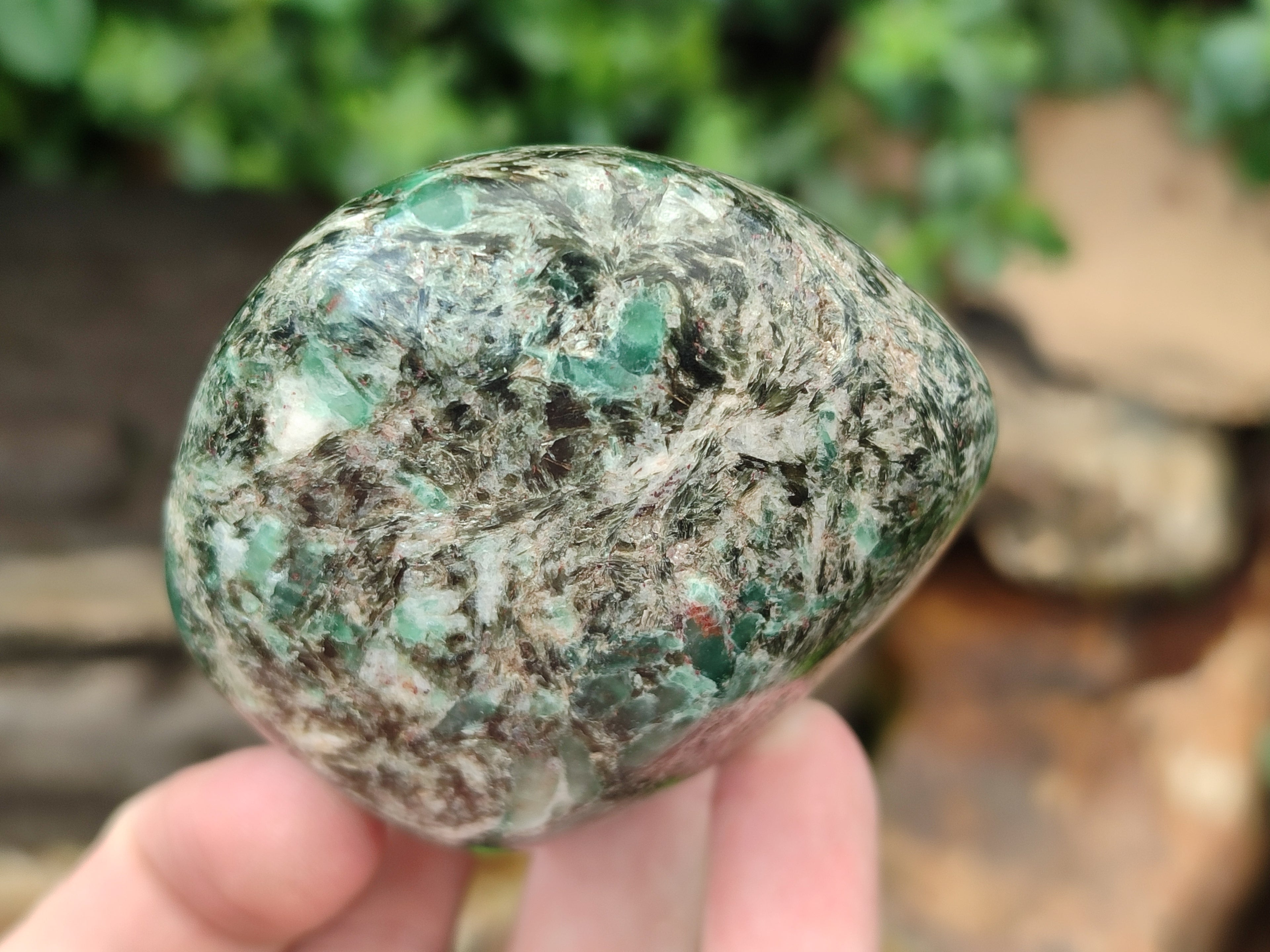 Polished Emerald Mica In Matrix Standing Free Forms x 4 From Mutoko, Zimbabwe - Toprock Gemstones and Minerals 