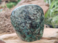 Polished Emerald Mica In Matrix Standing Free Forms x 4 From Mutoko, Zimbabwe - Toprock Gemstones and Minerals 