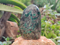 Polished Emerald Mica In Matrix Standing Free Forms x 4 From Mutoko, Zimbabwe - Toprock Gemstones and Minerals 