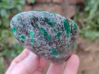 Polished Emerald Mica In Matrix Standing Free Forms x 4 From Mutoko, Zimbabwe - Toprock Gemstones and Minerals 